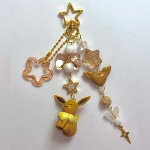 Pokemon Keychain Charm Cute Handmade Kawaii Beaded Bag Charm Gift Eevee